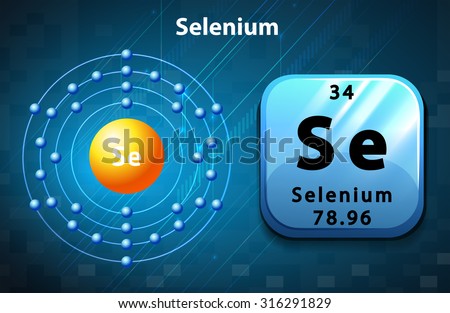 Flashcard of selenium atom illustration