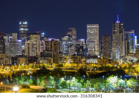Denver downtown panorama, Colorado, USA