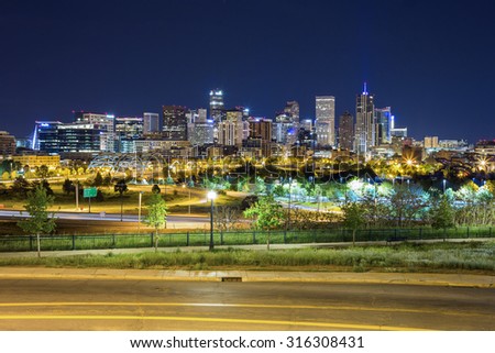 Denver downtown panorama, Colorado, USA