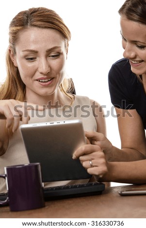 two business woman working together