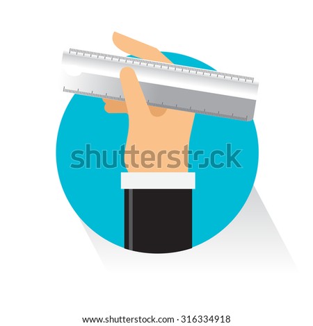 vector ruler hand for Business flat on white background