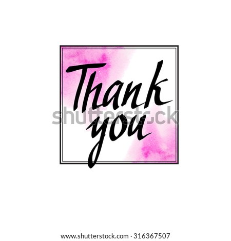 Abstract watercolor stains with thank you text