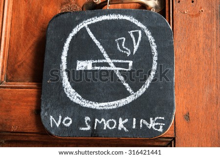 Don't smoke sign with  place background