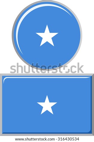 Somalia round and square icon flag. Vector illustration Eps 8.
