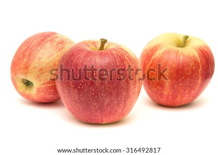 red and yellow apples isolated on white background