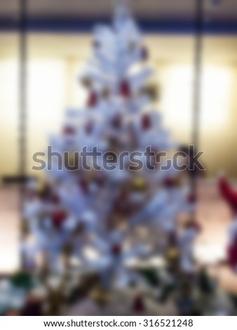 White christmas tree blurred background for Christmas