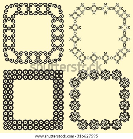Set square ornamental decorative frames to insert text or image for banner, logo, invitation, brochure, card