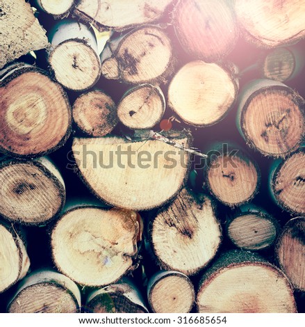 log texture background with lens flare