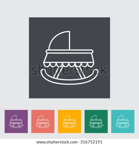 Cradle thin line flat  related icon set for web and mobile applications. It can be used as - logo, pictogram, icon, infographic element.  Illustration. 