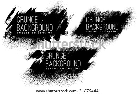 Set of Black ink vector stains Royalty-Free Stock Photo #316754441