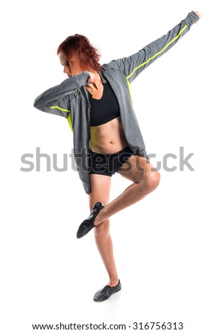 Woman dancing street dance