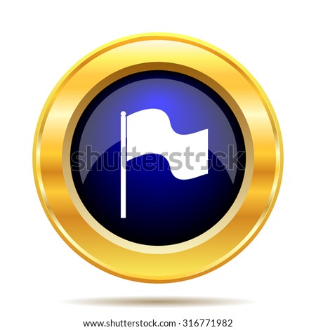Flag icon. Internet button on white background. 