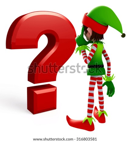 3d rendered illustration of elves with question mark sign