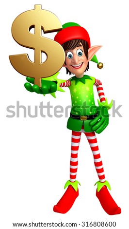 3d rendered illustration of elves with dollar sign