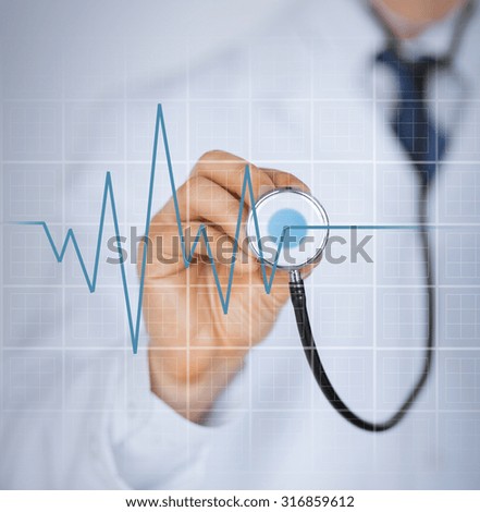 picture of doctor hand with stethoscope listening heart beat