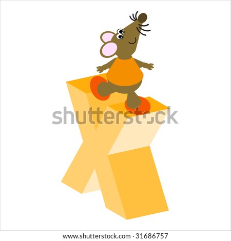 Happy Mouse with upper case letter X