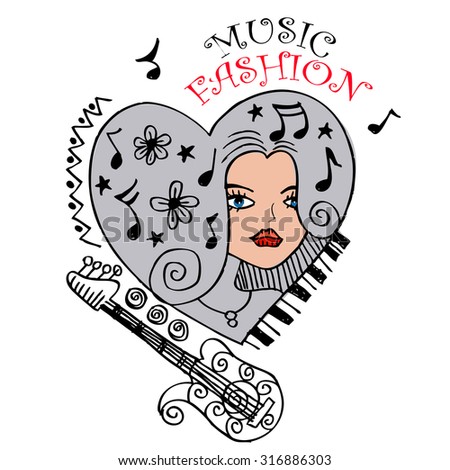 fashion woman on music's doodle