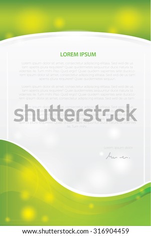 Business stationery templates. Abstract brochure design,green colour