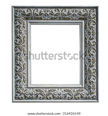 Vintage picture frame isolated on white background with clipping path