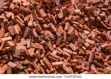 pile of red brick as background
