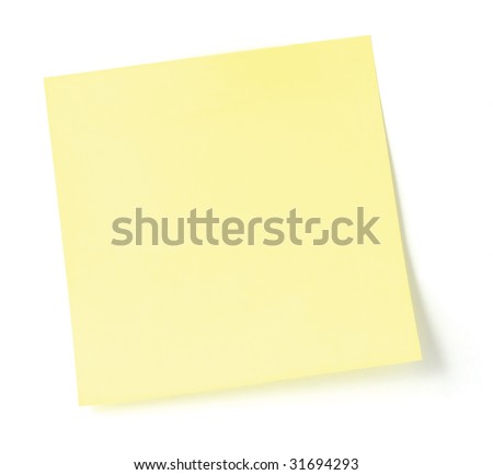 Blank Yellow To-Do List Sticky Note, Isolated Sticker Royalty-Free Stock Photo #31694293
