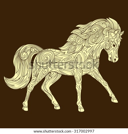 Horse ornament ethnic vector illustration