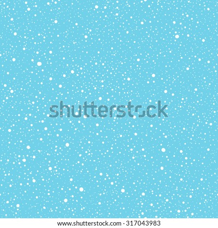Falling snow vector seamless pattern. White splash on blue background. Winter snowfall hand drawn spray texture. Royalty-Free Stock Photo #317043983
