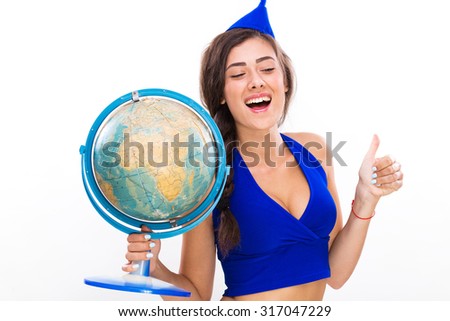 Girl and globe