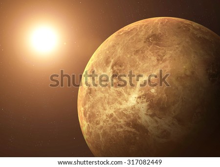 Colorful picture represents Venus. Elements of this image furnished by NASA.