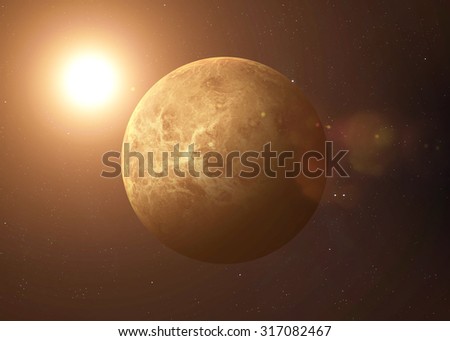 Colorful picture represents Venus. Elements of this image furnished by NASA.
