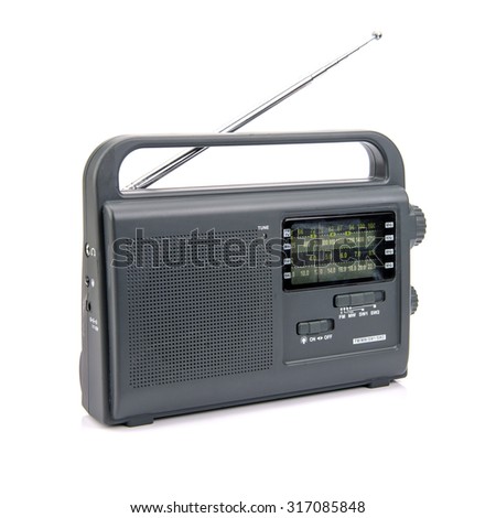 AM FM Radio isolated on white background Royalty-Free Stock Photo #317085848