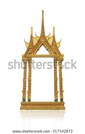 Frame thai style on white background