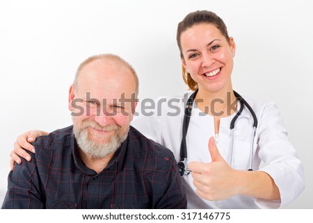 Picture of a senior man and a doctor