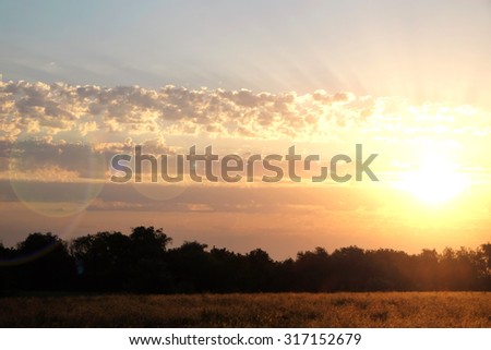 Beautiful view of sunset sky over countryside