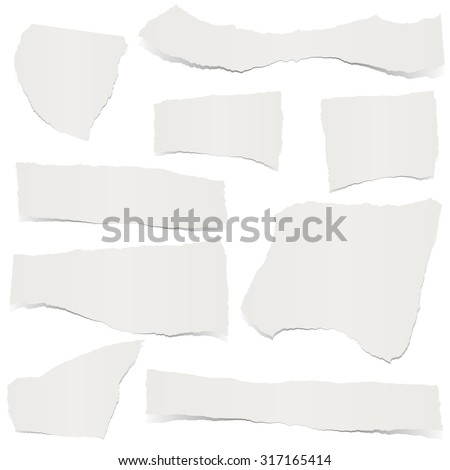 collection of gray colored scraps of papers with shadows Royalty-Free Stock Photo #317165414