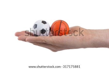 Small toy balls isolated on white background