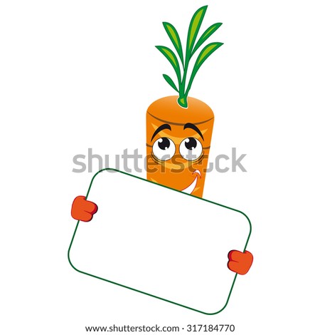 Funny carrot with signboard