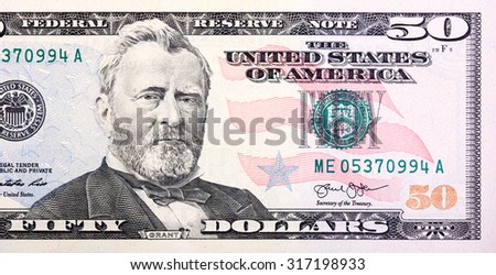 President Ulysses S Grant Close Up From 50 Dollar Bill Stock Photos And Images Avopix Com