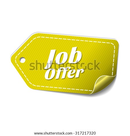 Job Offer Yellow Vector Icon Design