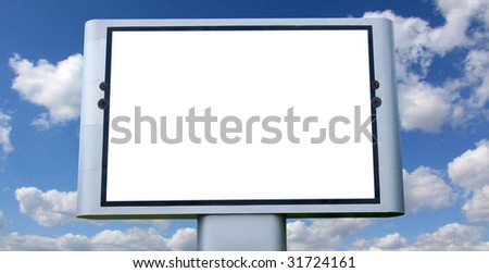   advertising billboard on sky background