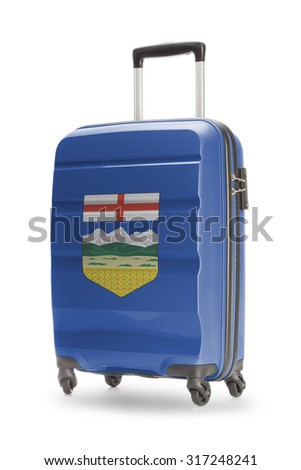 Suitcase painted into Canadian territory or province flag series - Alabama
