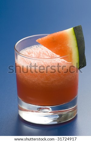 refreshing cold watermelon juice isolated over white