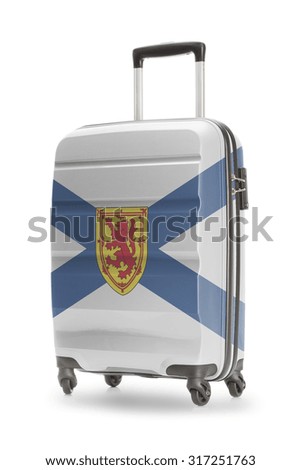 Suitcase painted into Canadian territory or province flag series - Nova Scotia
