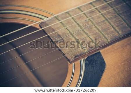 Classic guitar for background, vintage guitar