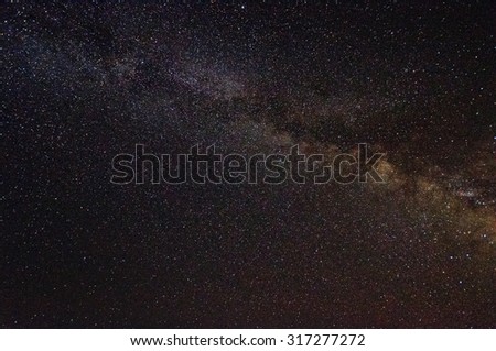 Night sky with the visible Milky Way Galaxy