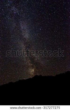 Night sky with the visible Milky Way Galaxy