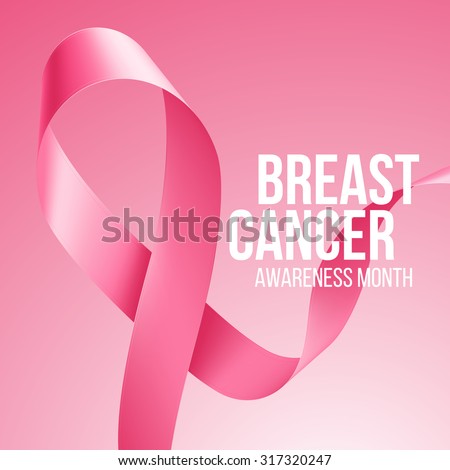 Breast Cancer Awareness Ribbon Background. Vector illustration 