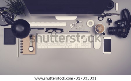 Top view office Royalty-Free Stock Photo #317335031
