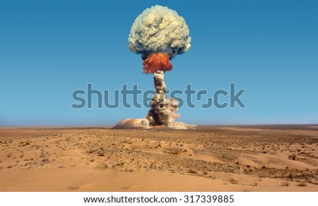 Nuclear explosion. Royalty-Free Stock Photo #317339885