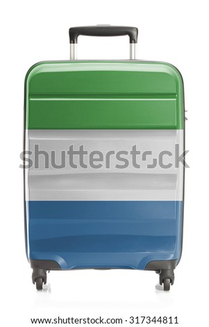 Suitcase painted into national flag series - Sierra Leone